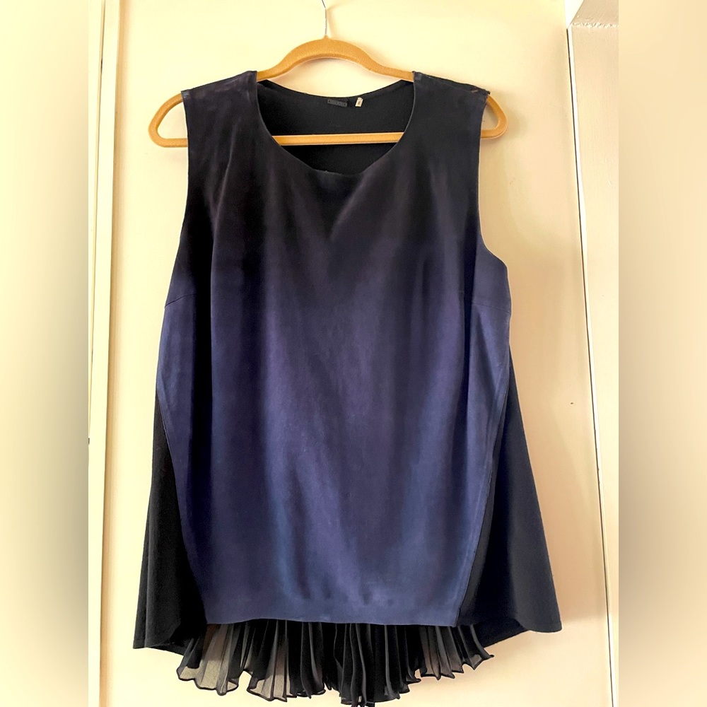 Elie Tahari hi-low navy ombré tank - size XL